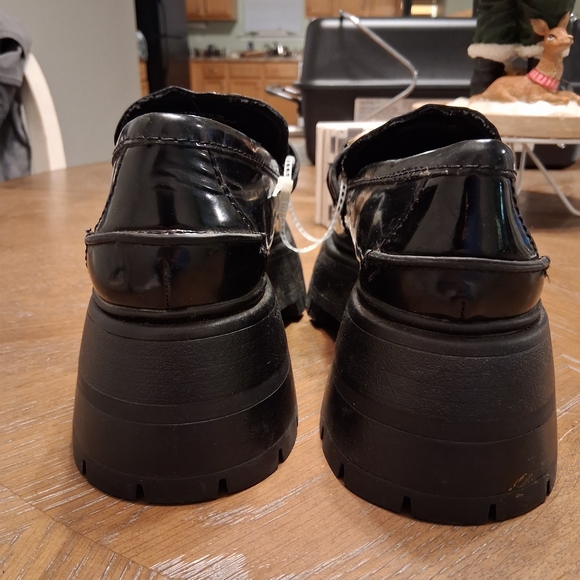 NWT Black Chunky Platform Loafers 9 - Picture 5 of 7
